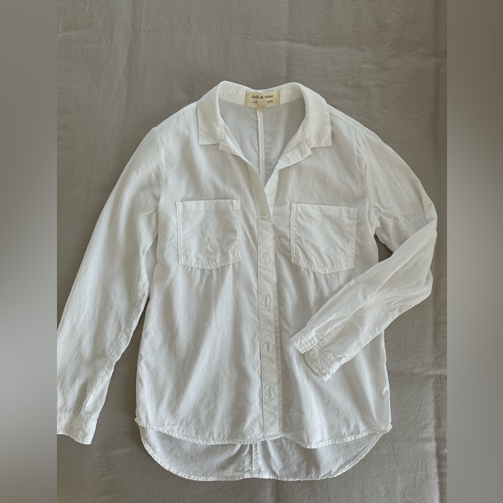 Cloth & Stone Classic White Button Shirt